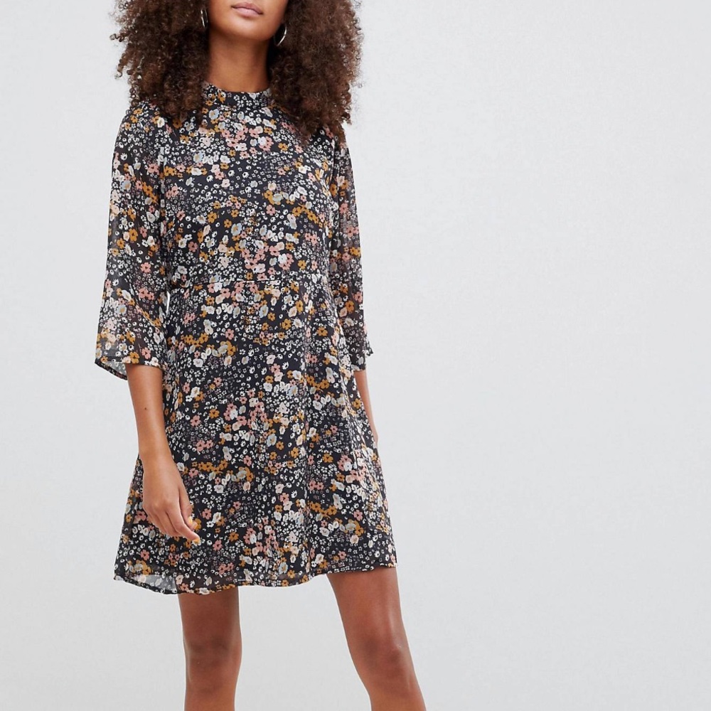 ASOS Cropped Sleeve Floral Dress